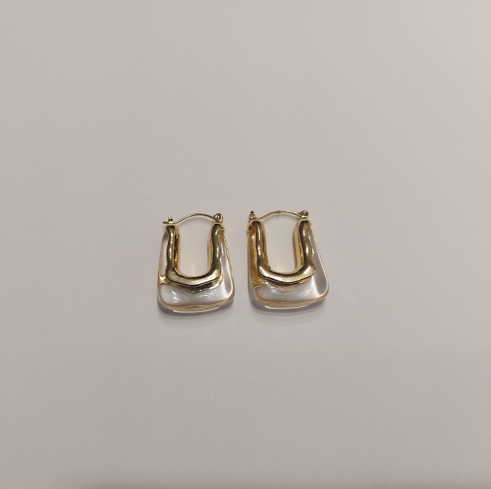Geometric Design Clear Earrings.